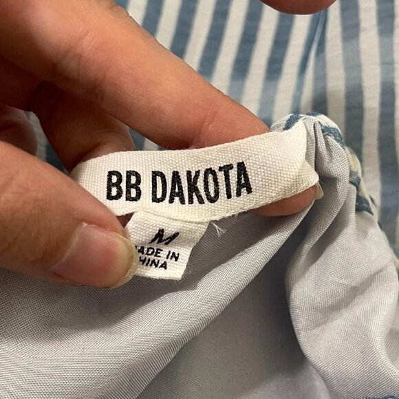 BB Dakota Urban Outfitters Skirt Blue white Stripe Flowy Size Medium - Picture 4 of 7